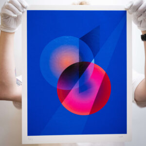 Blue art print with varnish